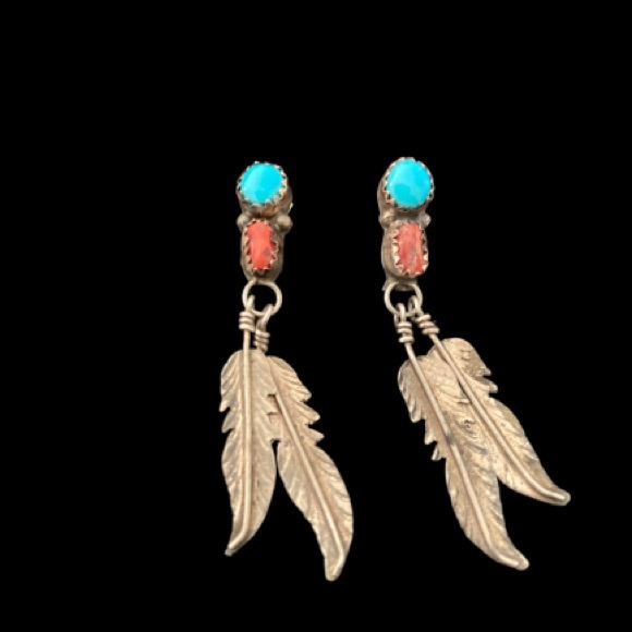 Jewelry - Turquoise & Sterling earrings Native American